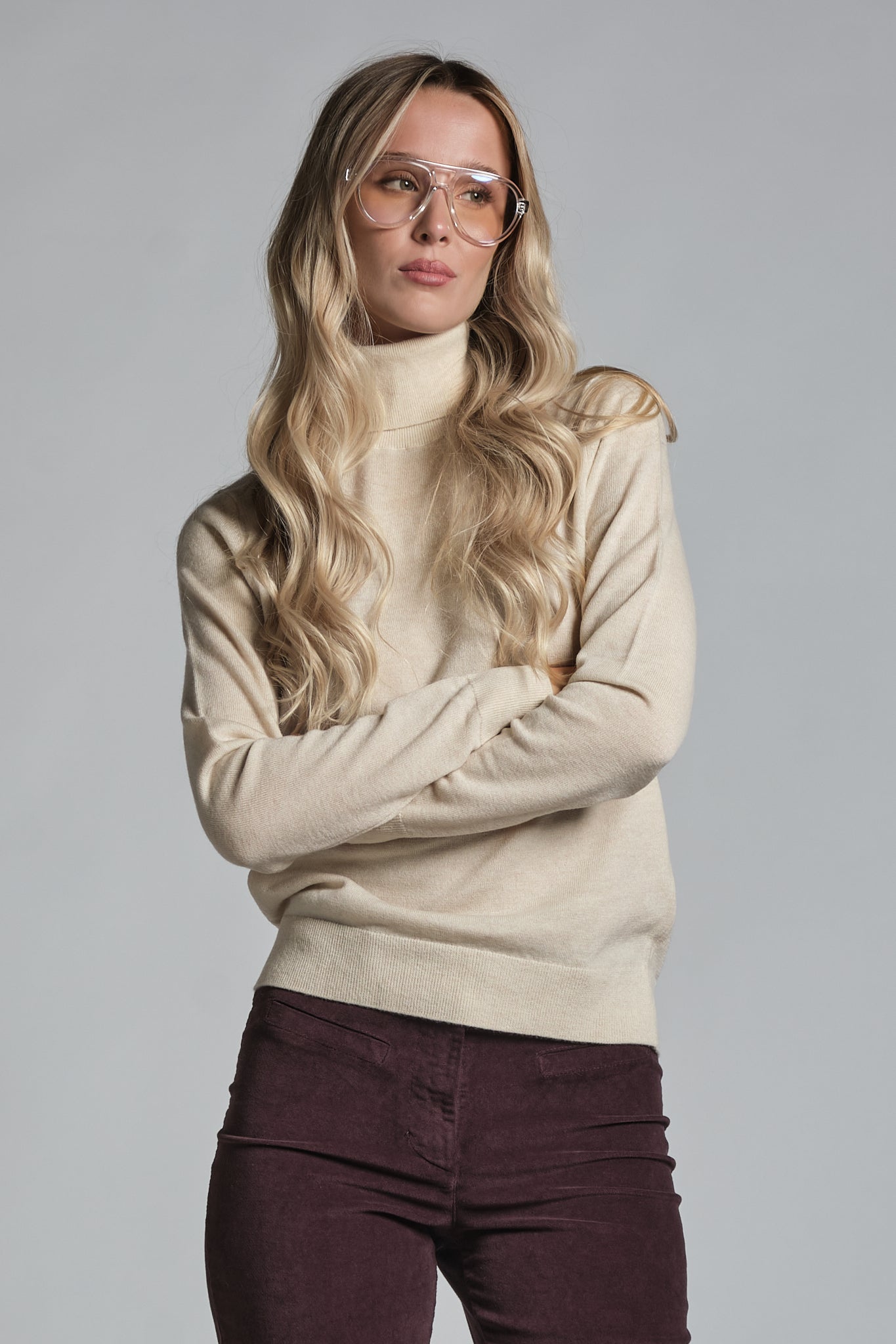 BERTA TURLE NECK IN WOOL MERCERIZED