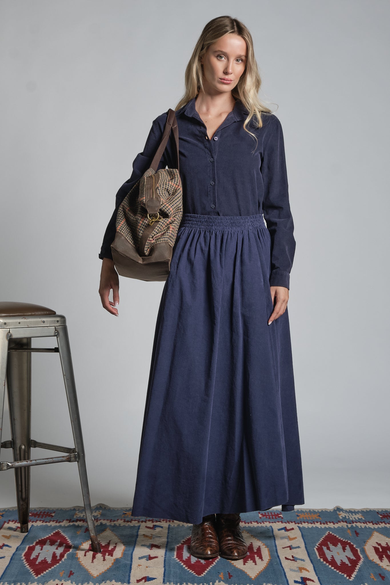 DELPHINE LONG SKIRT IN CORDUROY