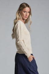 SILVY V NECK IN WOOL MERCERIZED