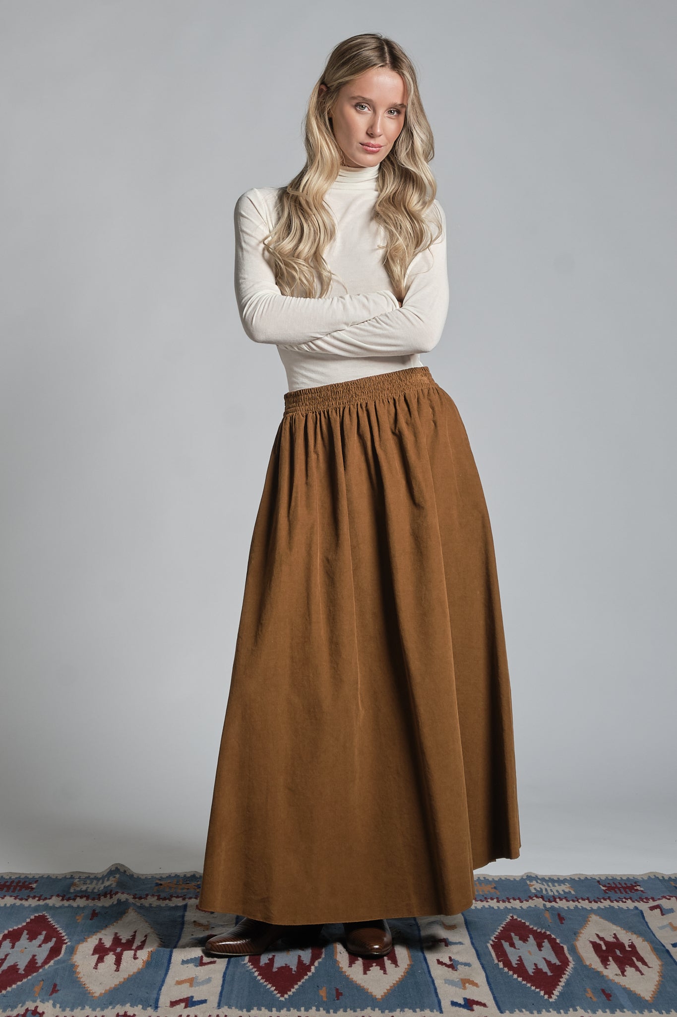 DELPHINE LONG SKIRT IN CORDUROY