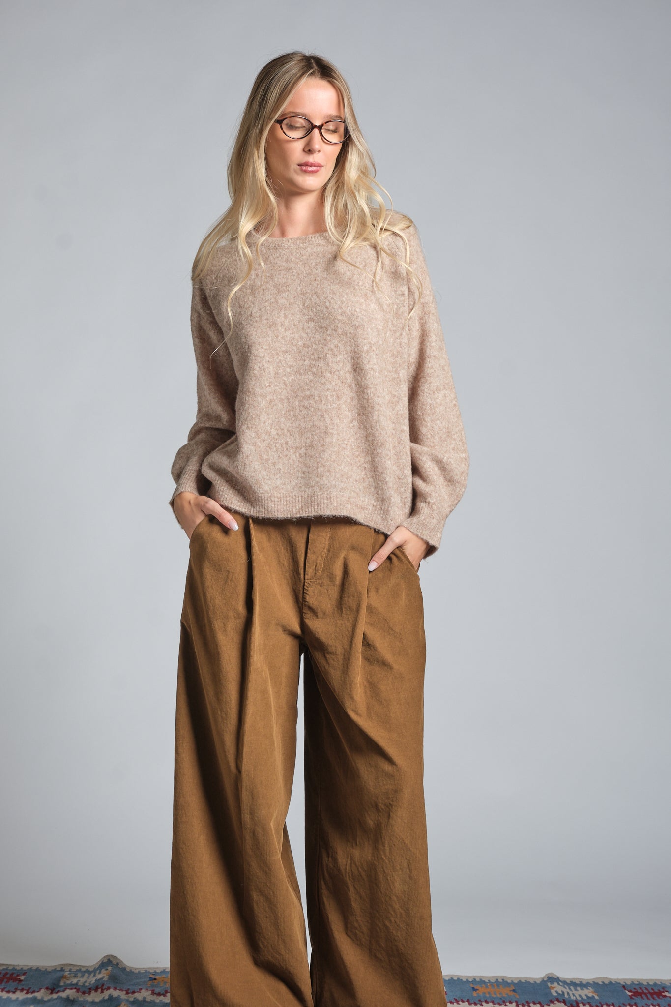 GILLY ROUND NECK IN MIXED ALPACA