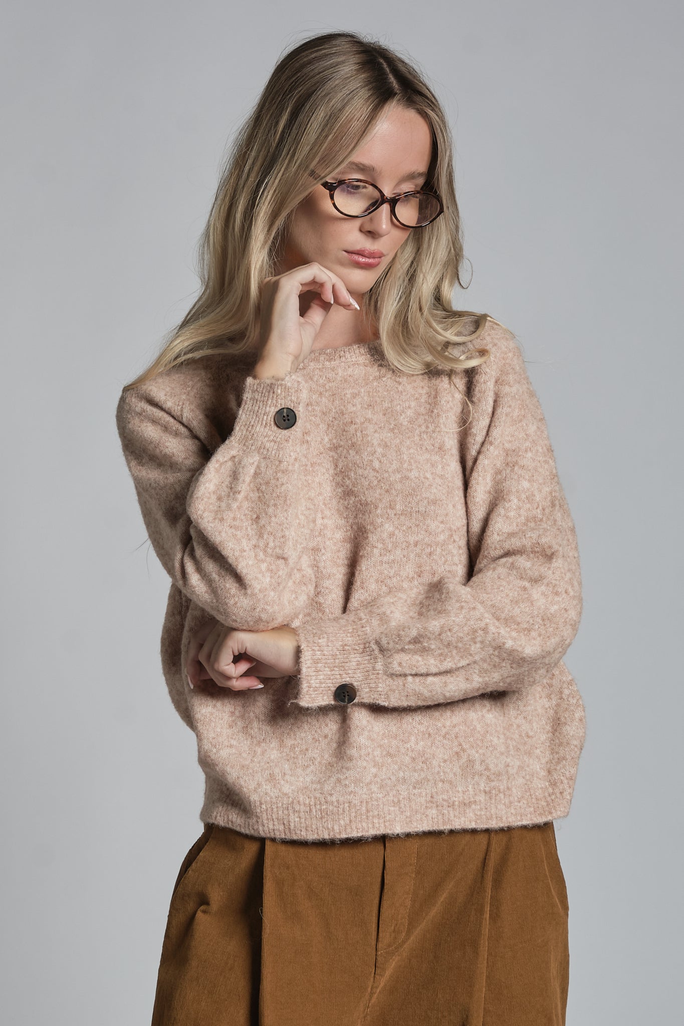 GILLY ROUND NECK IN MIXED ALPACA