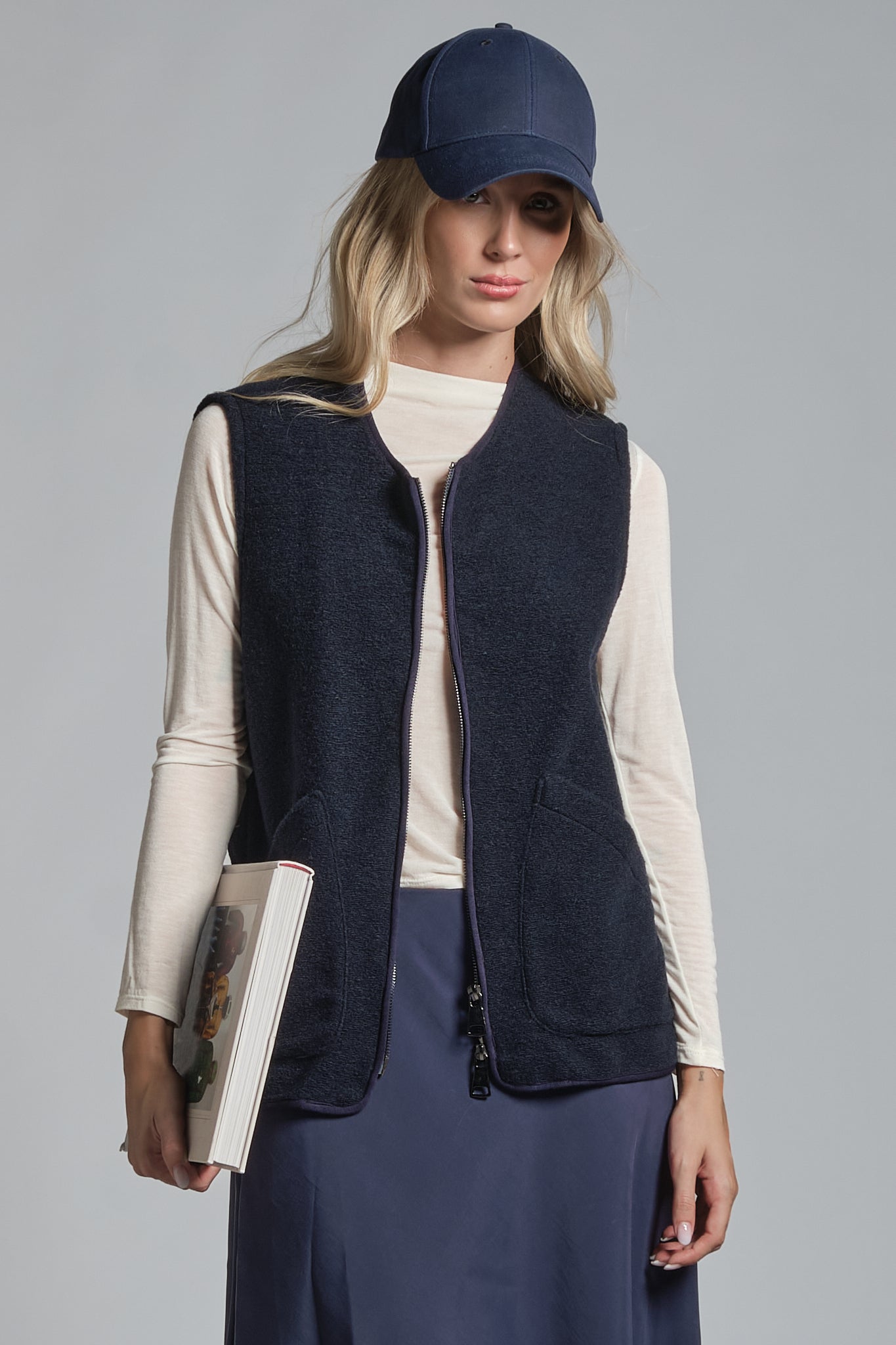 ARIANE GILET IN BOILED WOOL