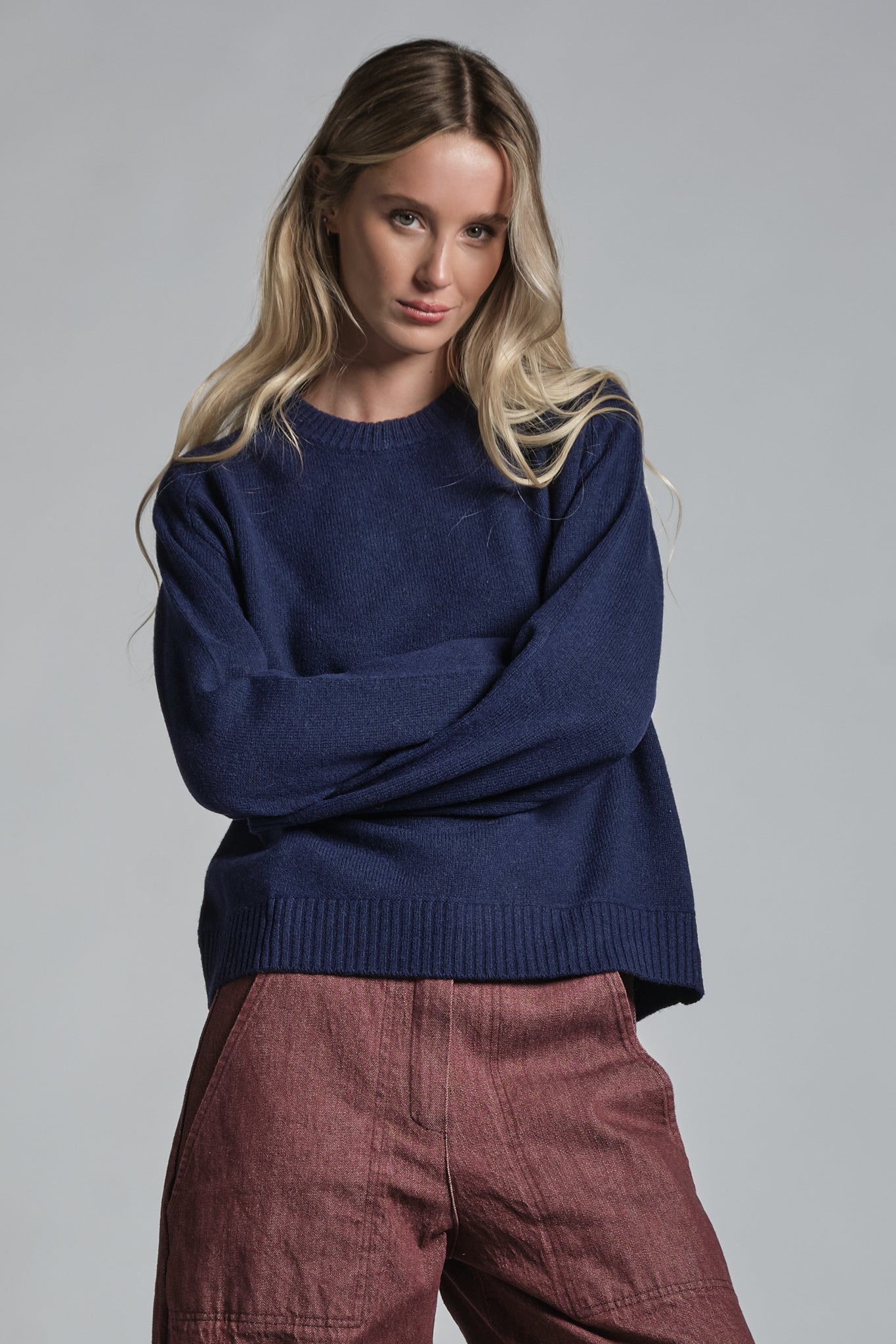 GERY ROUND NECK IN LAMBSWOOL