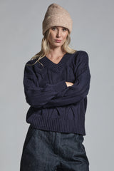 VALERY V NECK IN MIXED WOOL