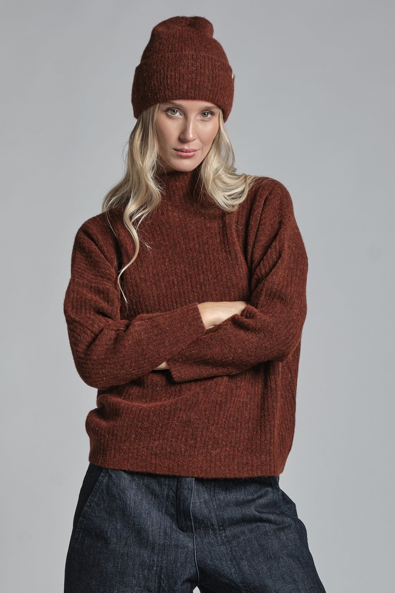 ARYA TURTLE NECK IN MIXED ALPACA