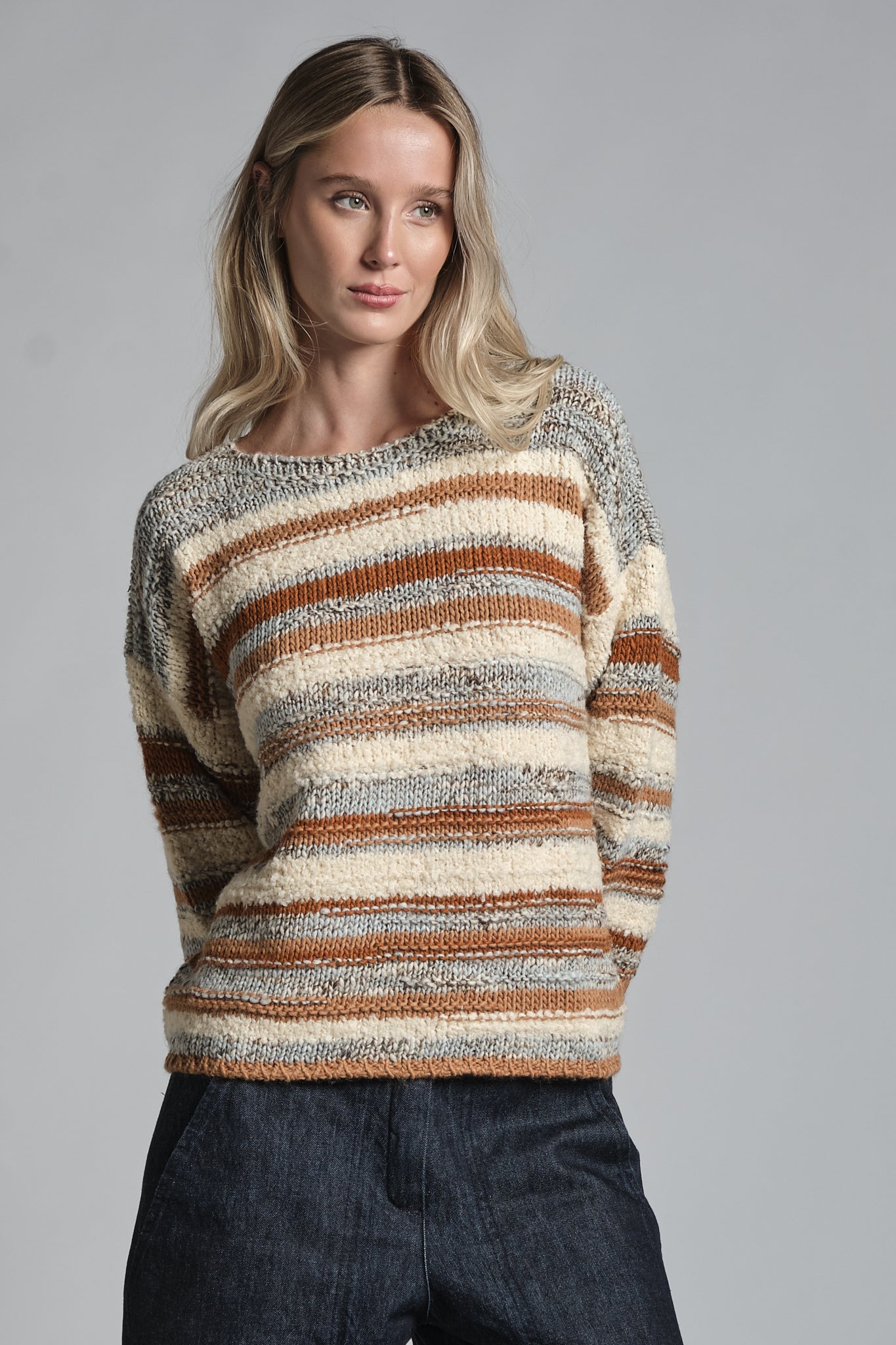 GLORA ROUND NECK IN MIXED WOOL