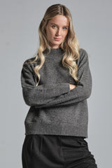 GERY ROUND NECK IN LAMBSWOOL