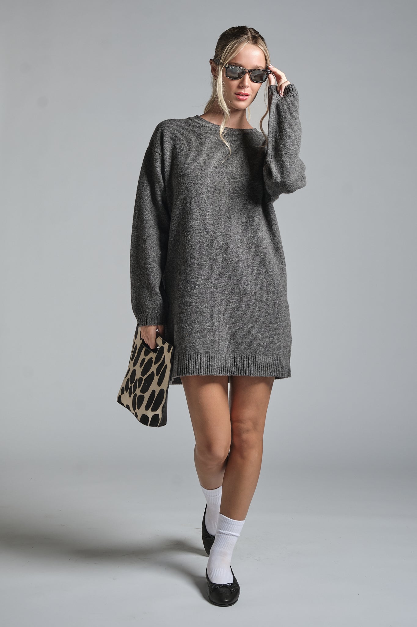 ALY ROUND NECK LONG IN LAMBSWOOL