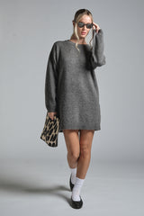 ALY ROUND NECK LONG IN LAMBSWOOL