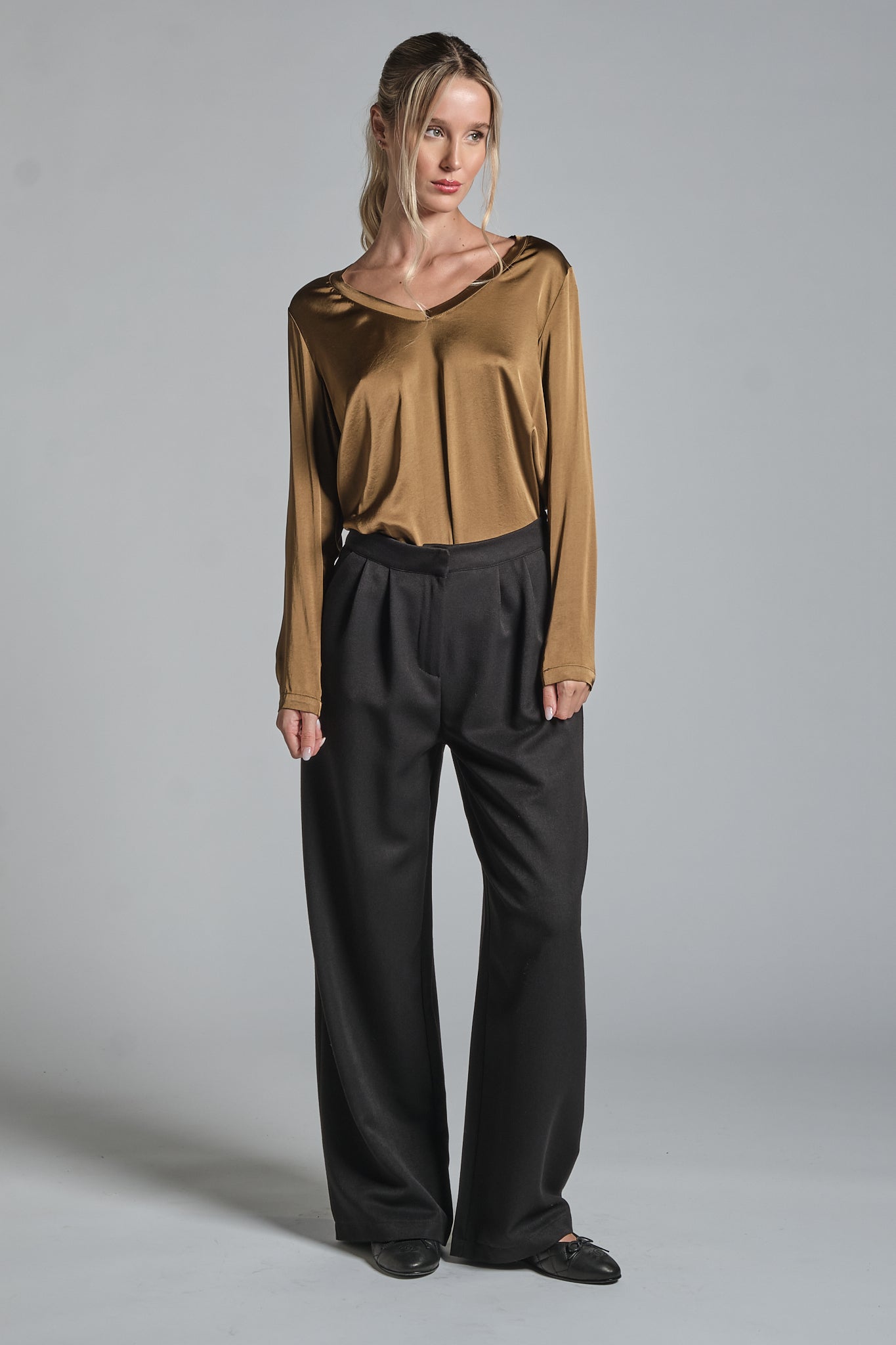 PEACE CHINO LONG IN MIXED VISCOSE