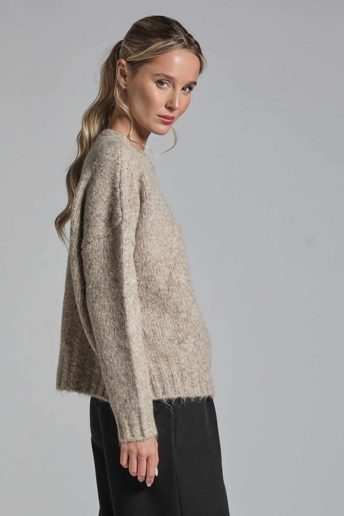 GIANNA BOAT NECK IN MIXED WOOL