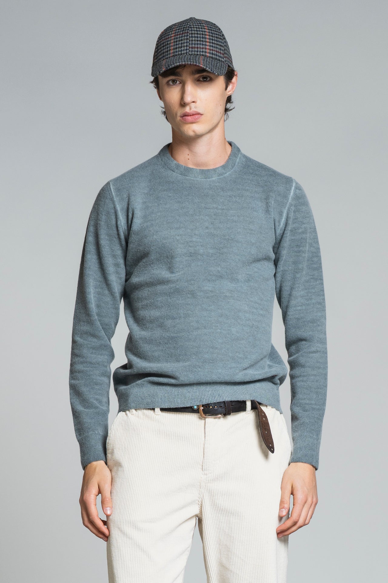 CHARLIE ROUND NECK IN MIXED WOOL COLD DYED