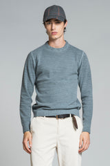 CHARLIE ROUND NECK IN MIXED WOOL COLD DYED