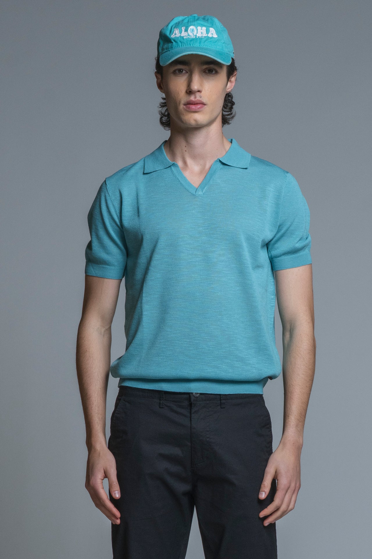CLARK SWEATER POLO SKIPPER IN MIXED LINEN