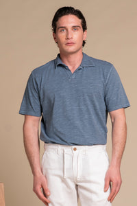 JAMIE POLO SKIPPER IN JERSEY SLUB