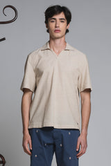 JAMIE POLO SKIPPER IN MIXED LINEN