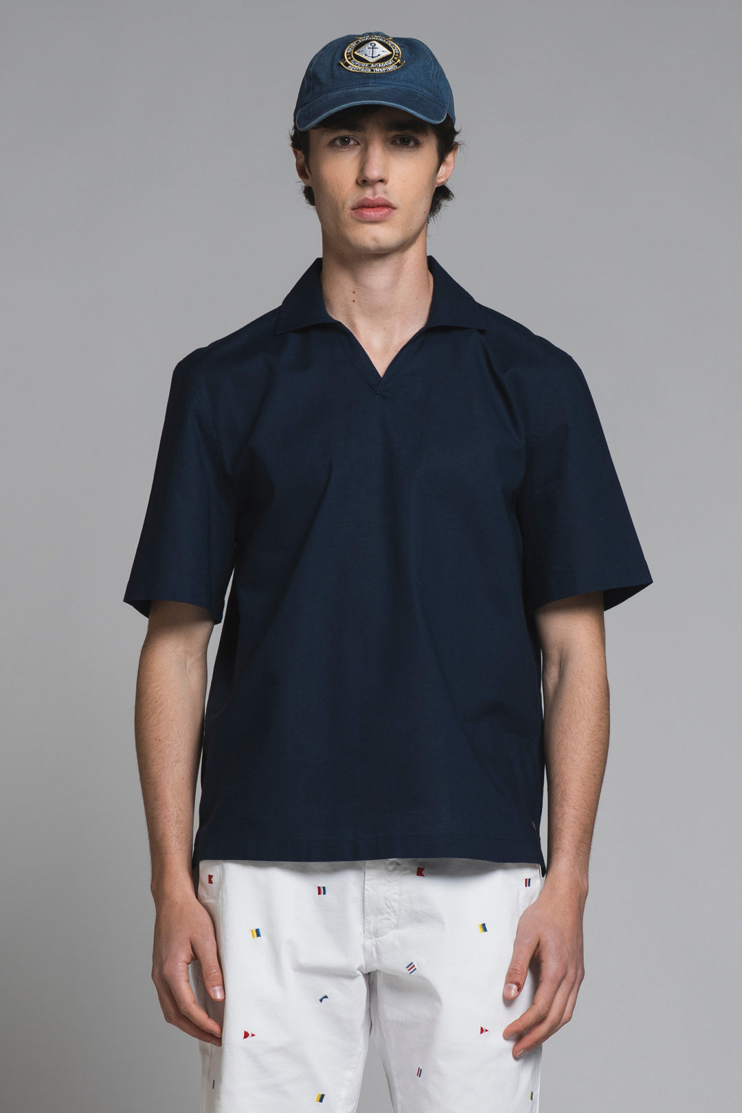 JAMIE POLO SKIPPER IN MIXED LINEN