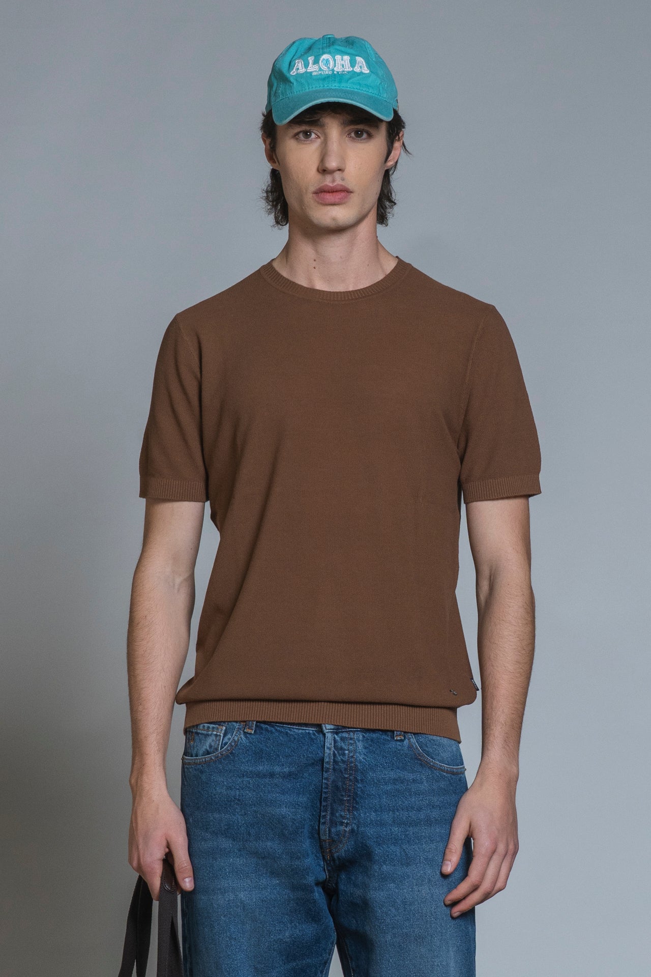 JARED SWEATER ROUND NECK COTTON RICE