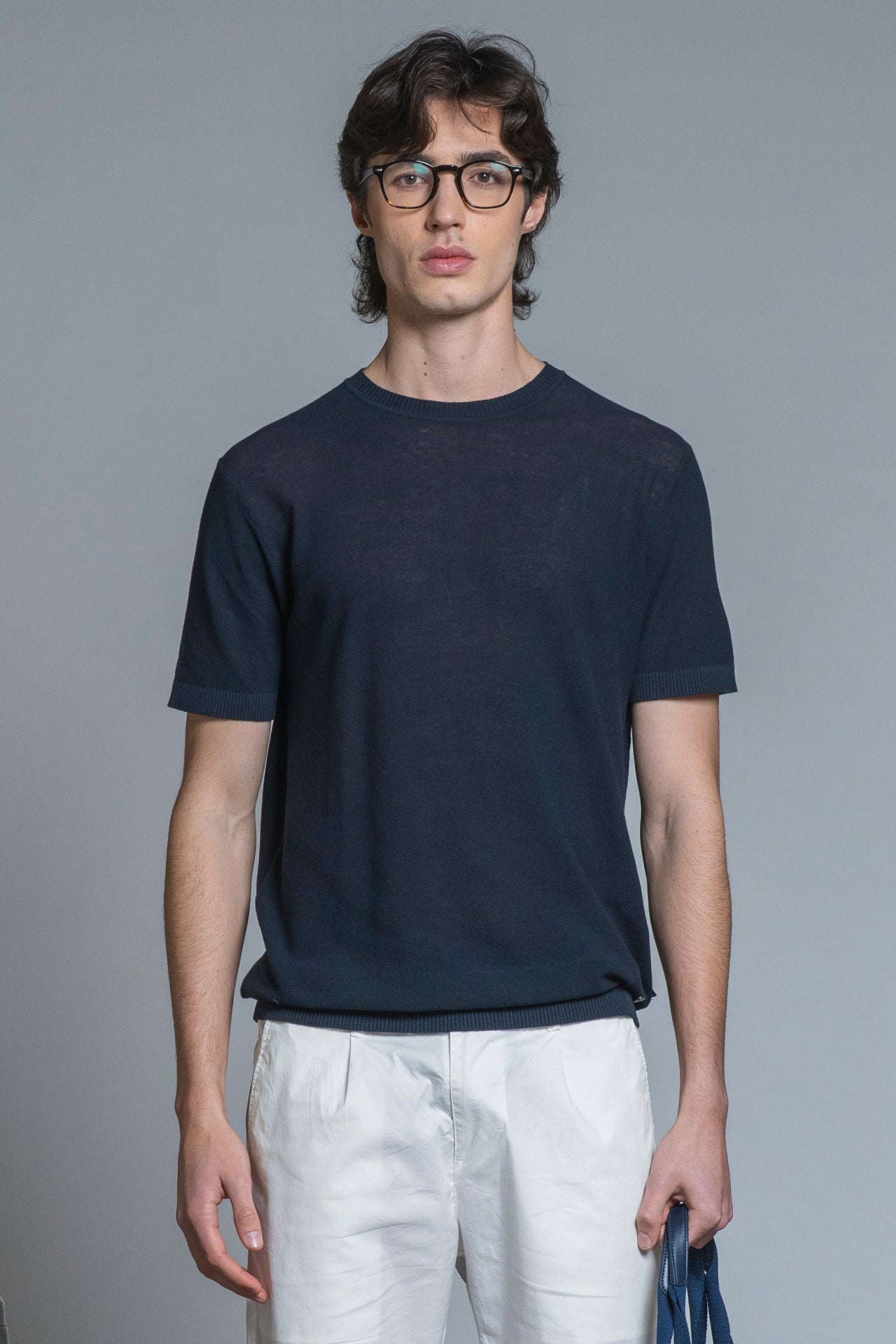 JARED SWEATER ROUND NECK COTTON RICE