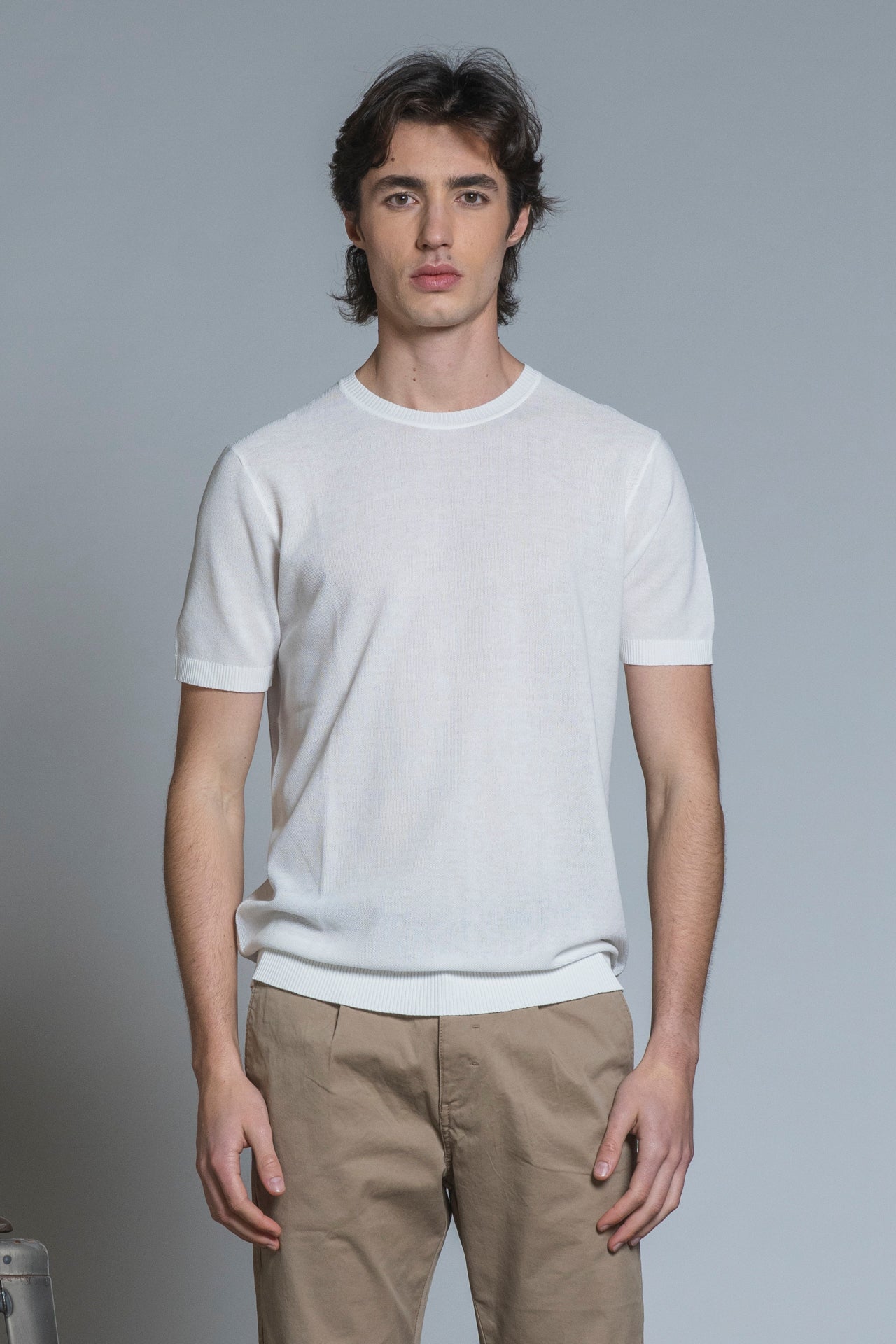 JARED SWEATER ROUND NECK COTTON RICE