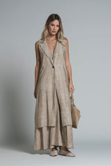 JENNY LONG GILET IN MIXED RAYON
