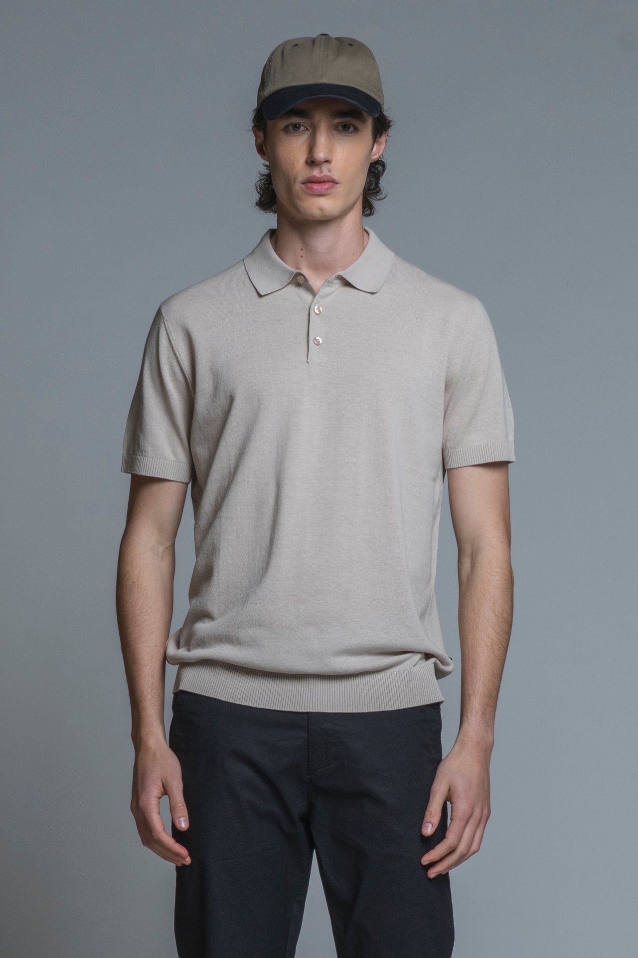 JOYCE SWEATER POLO IN COTTON CREPE