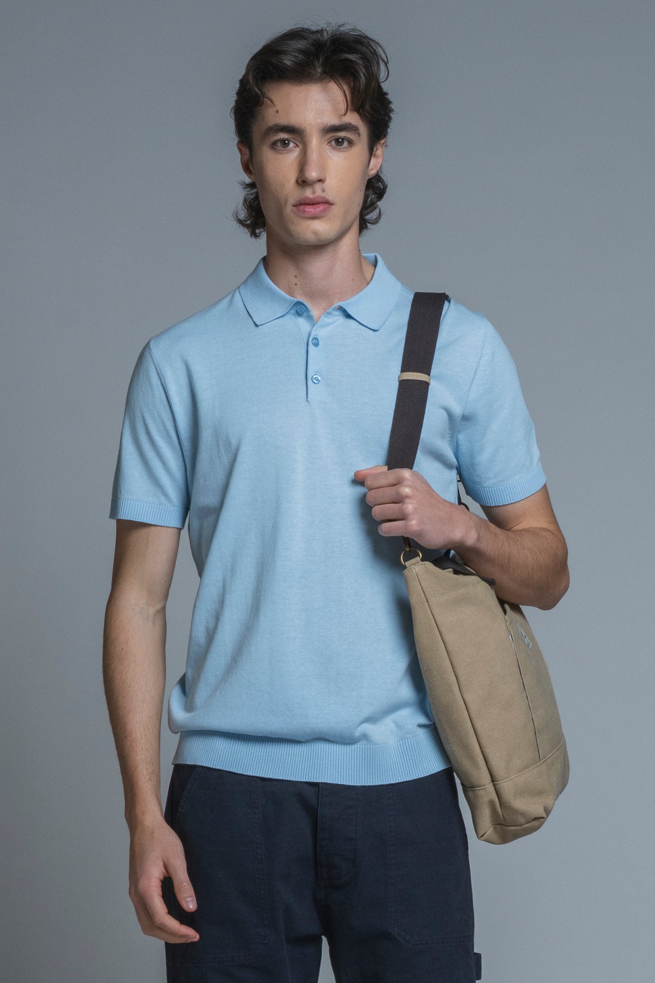JOYCE SWEATER POLO IN COTTON CREPE