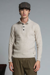 JUSTE TURTLENECK BUTTON IN LAMBSWOOL