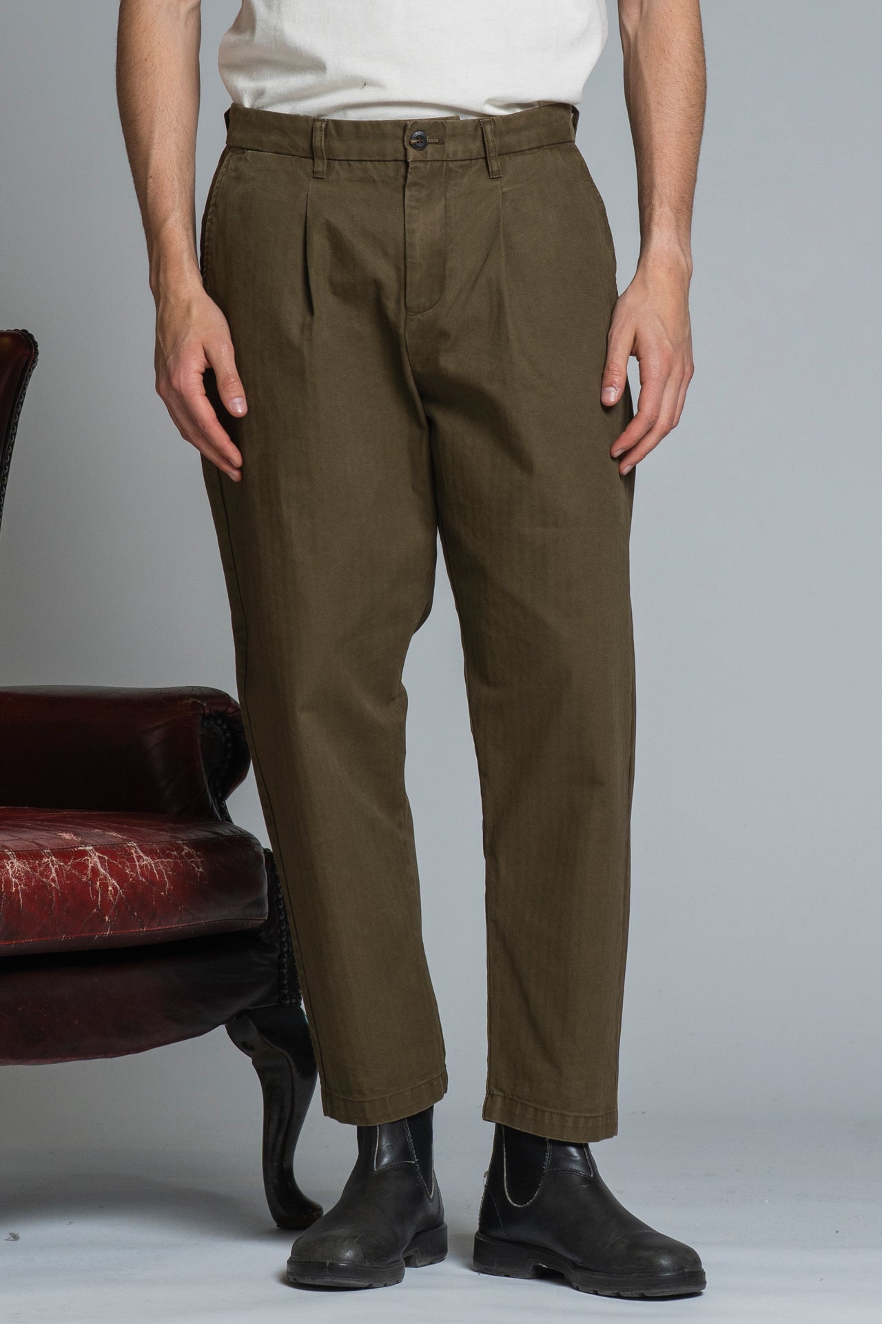 KYSON CHINO LONG PENCES IN HERRIGBONE
