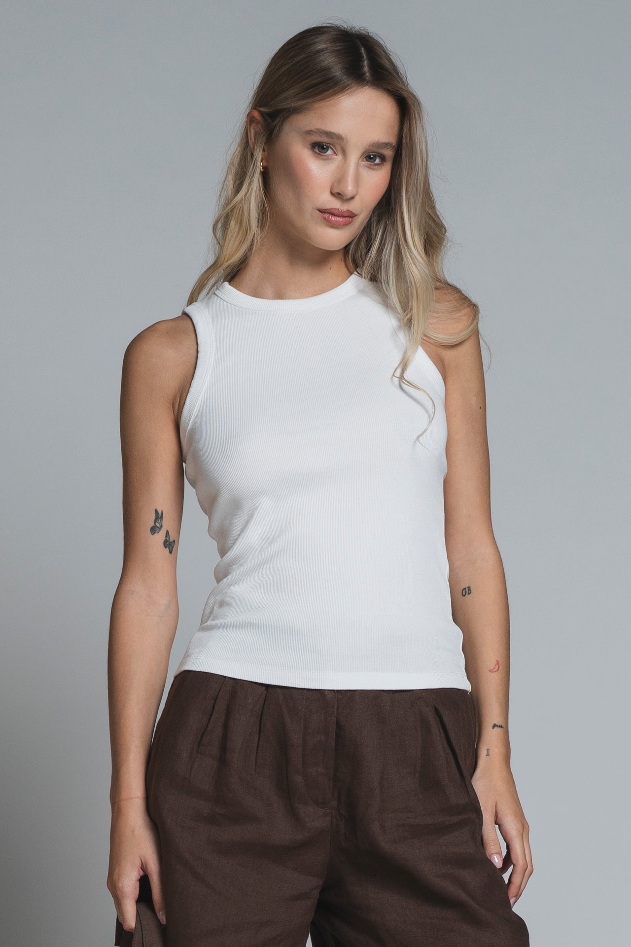 LARA TOP VEST IN JERSEY STRETCH