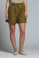 LENA CHINO SHORT PANTS IN 100% LINEN