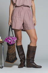 LENA CHINO SHORT PANTS IN 100% LINEN