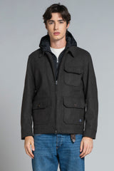 LIAM HOODIE JACKET MIXED WOOL