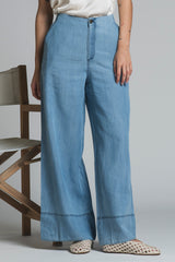 LISA CHINO LONG IN CHAMBRAY