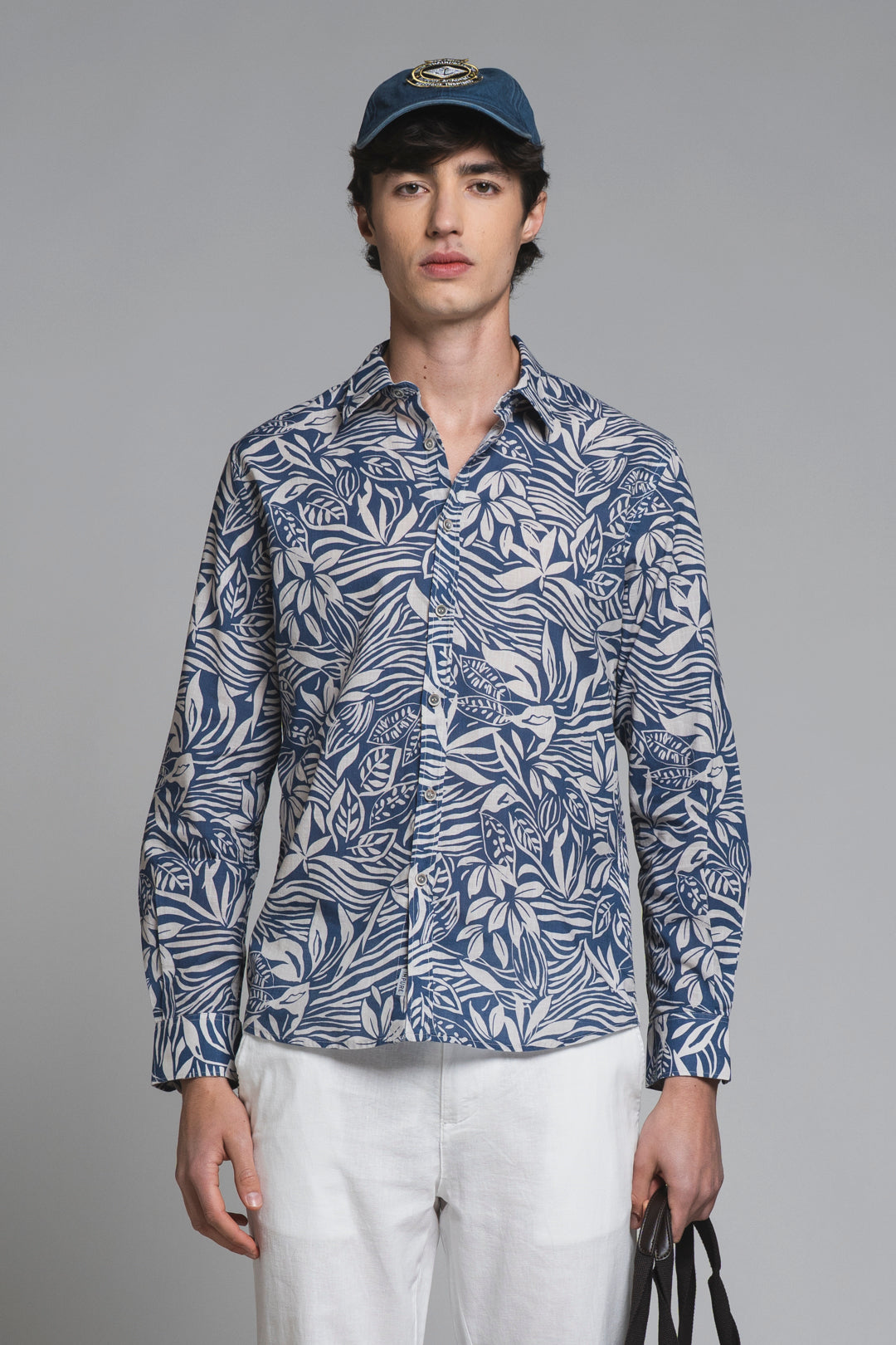 LUIS SHIRT ITALIAN COLLAR IN COTTON