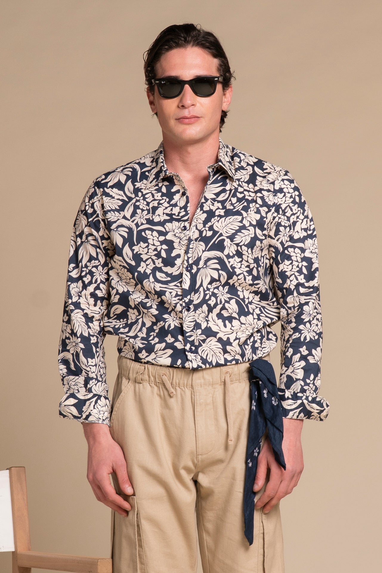 LUIS ITALIAN COLLAR IN COTTON SLUB