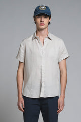 MARK SHIRT ITALIAN COLLAR IN 100% LINEN
