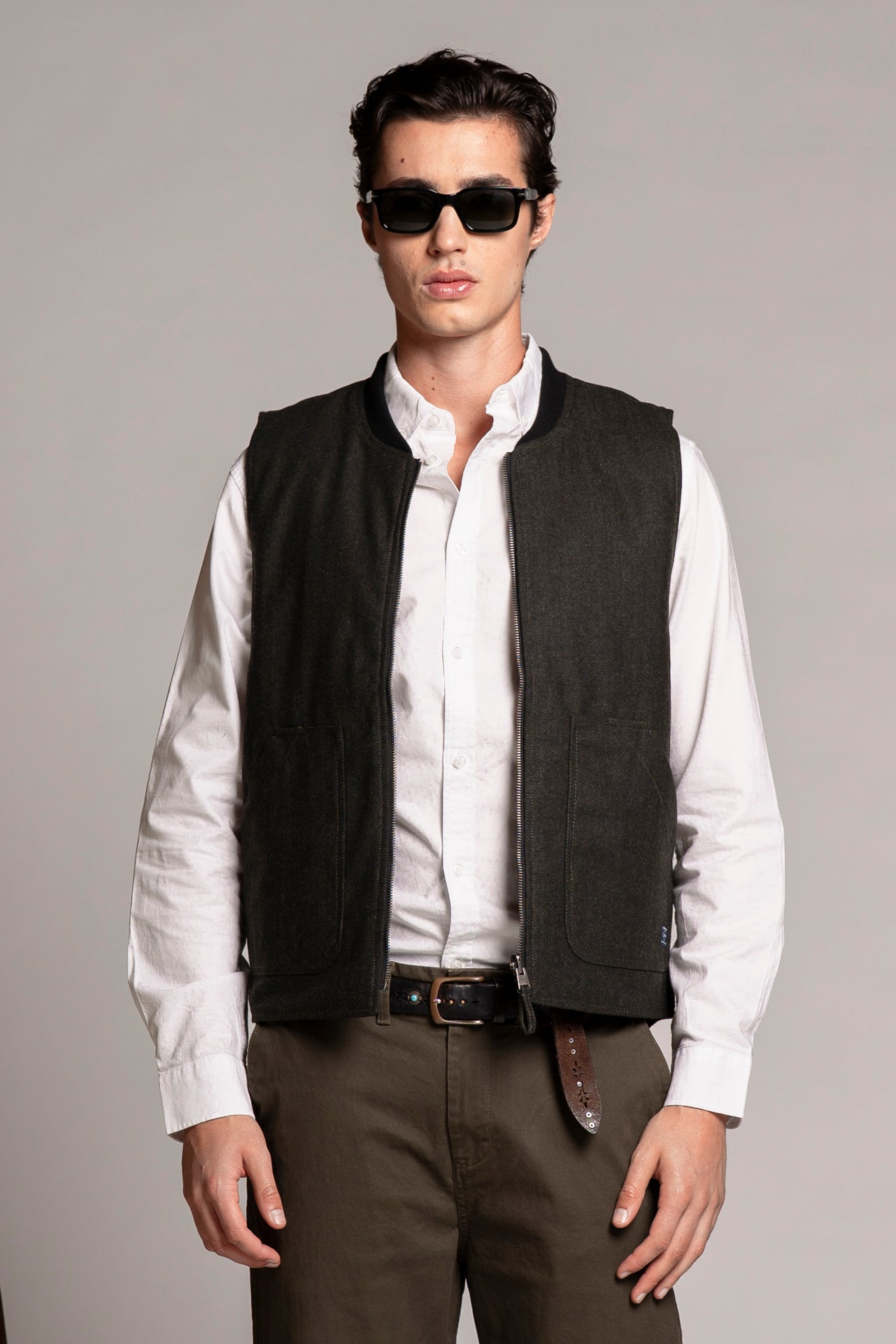 MARTIN GILET REVERSE MIXED WOOL
