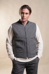 MARTIN GILET REVERSE IN BOILED WOOL
