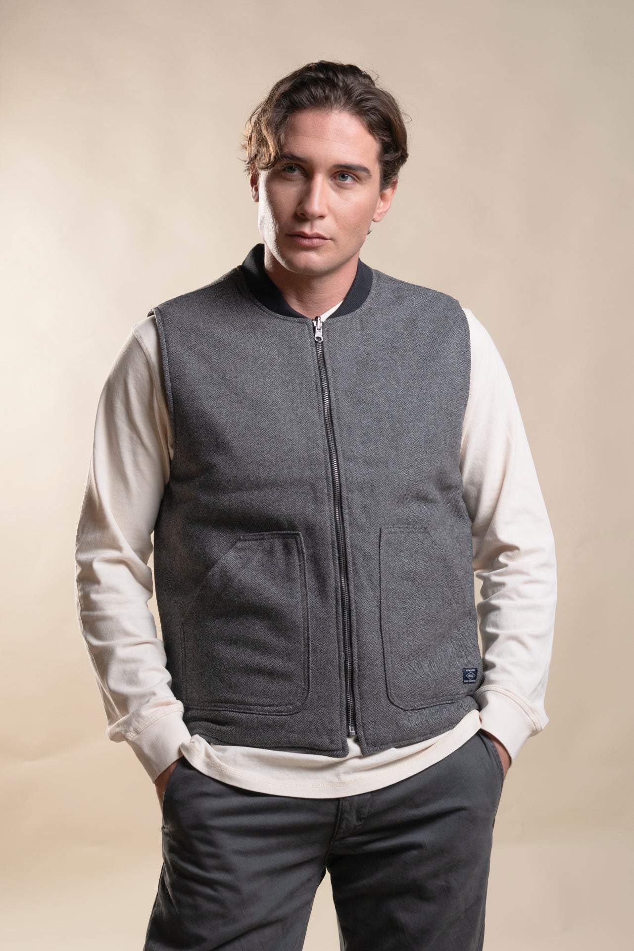 MARTIN GILET REVERSE IN BOILED WOOL