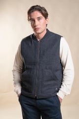 MARTIN GILET REVERSE IN BOILED WOOL