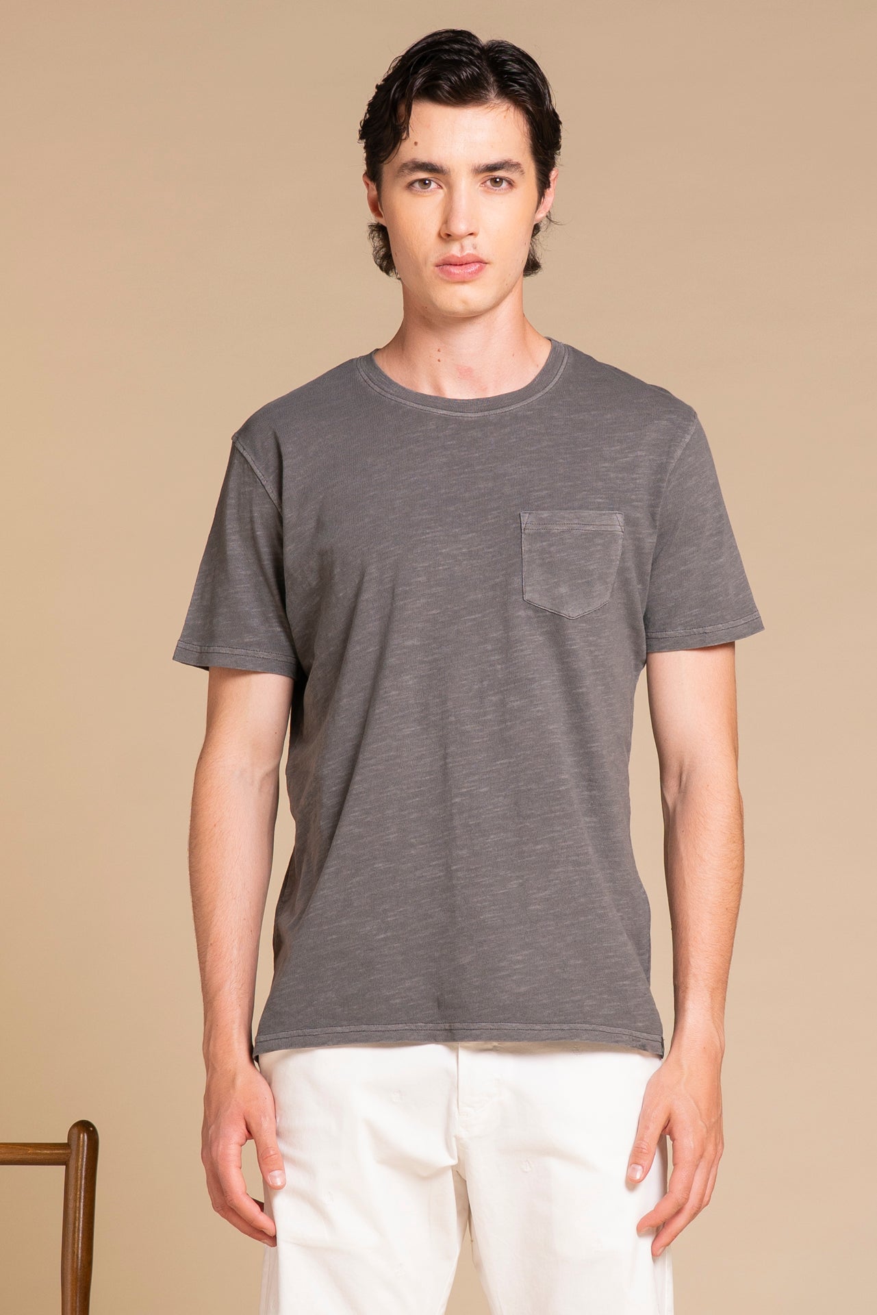 MORRIS T.SHIRT IN JERSEY SLUB CON TASCHINO