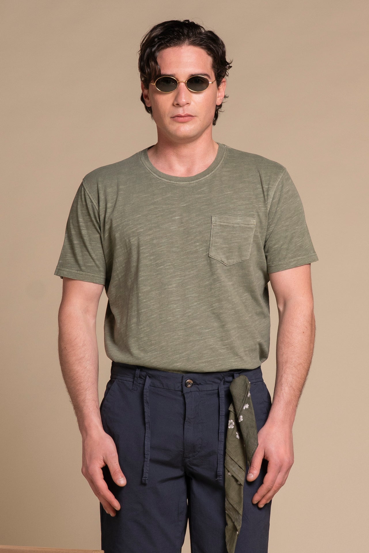 MORRIS T.SHIRT IN JERSEY SLUB CON TASCHINO