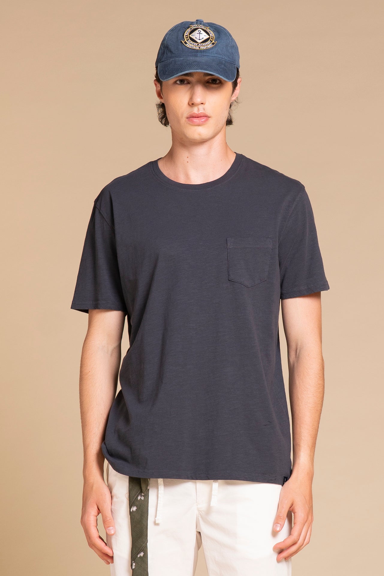 MORRIS T.SHIRT IN JERSEY SLUB CON TASCHINO