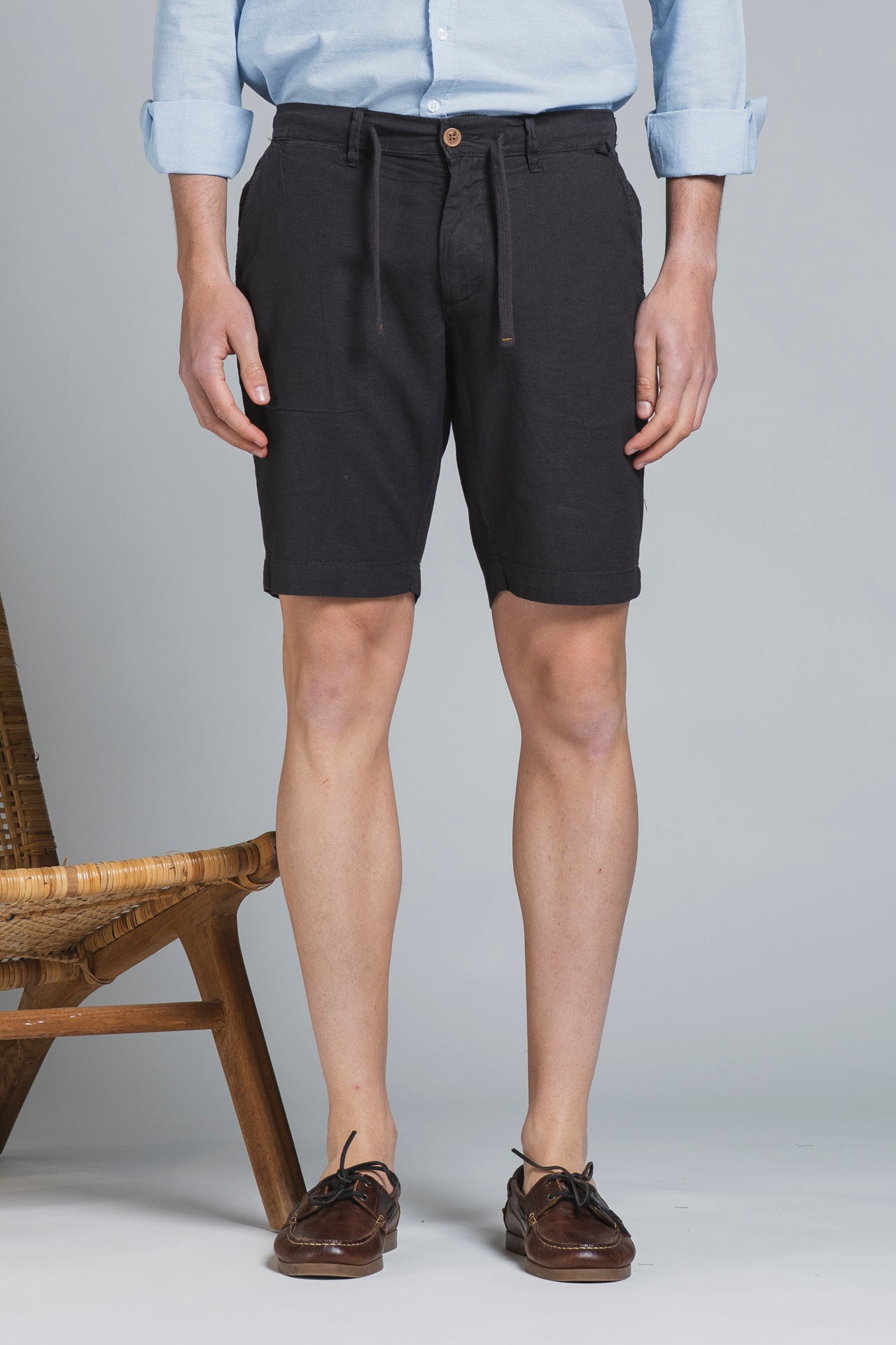 NILS CHINO SHORT IN MIXED LINEN