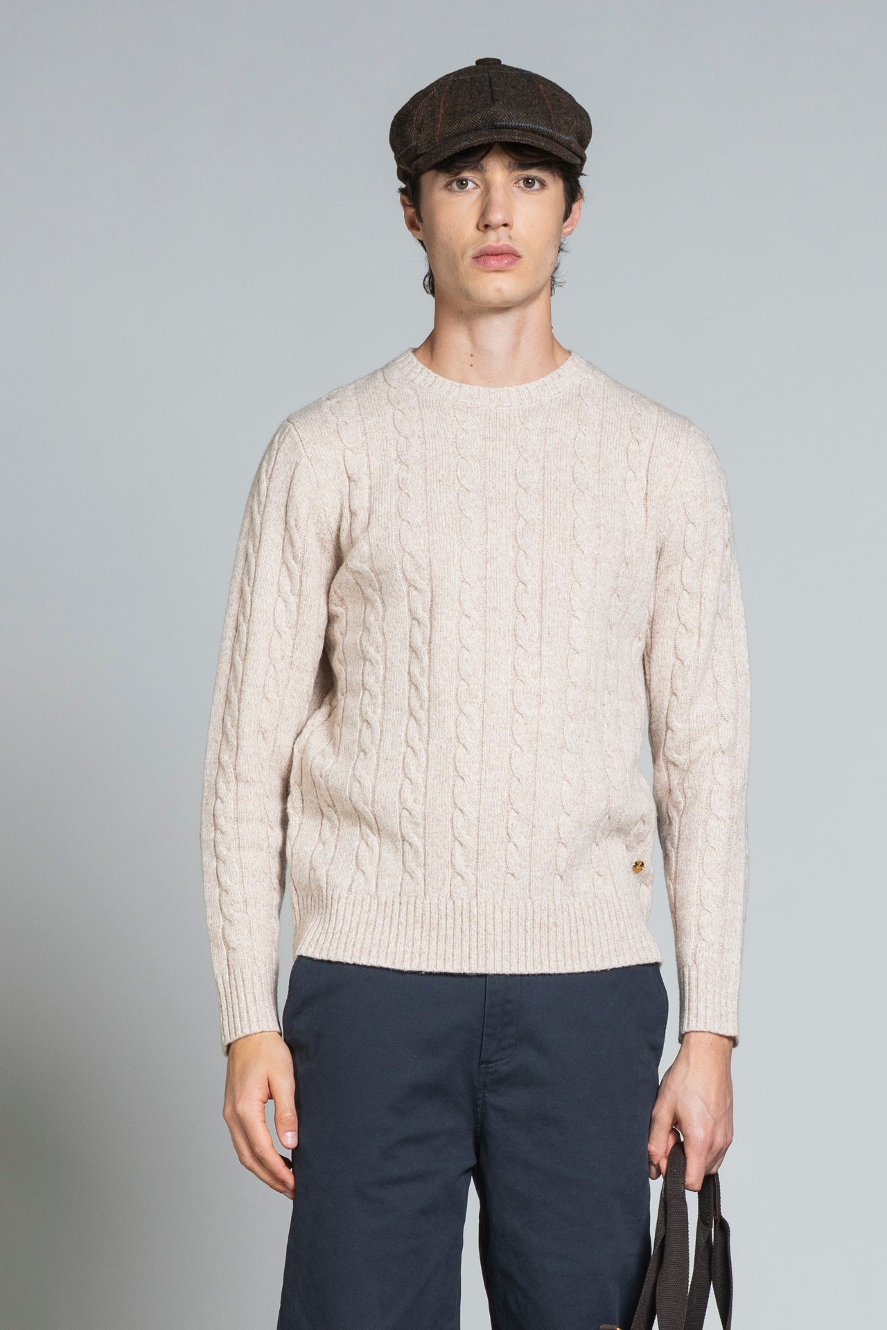 REED ROUND NECK  BRAID IN MOULINE'