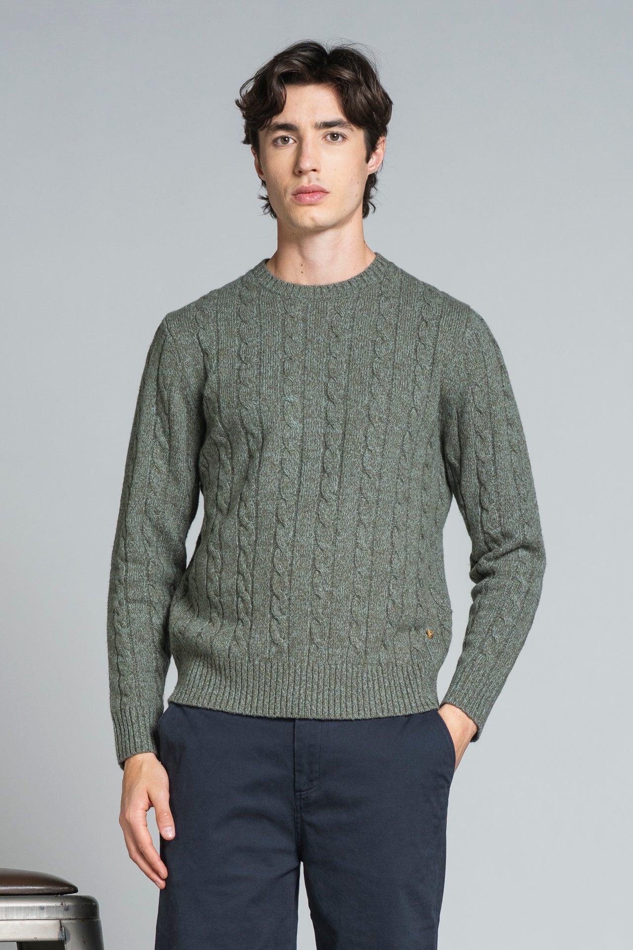 REED ROUND NECK  BRAID IN MOULINE'