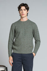 REED ROUND NECK  BRAID IN MOULINE'
