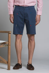 REY ALOHA CHINO SHORT IN TWILL WITH EMBROIDERY